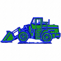 Bull Dozer Embroidery Design 2